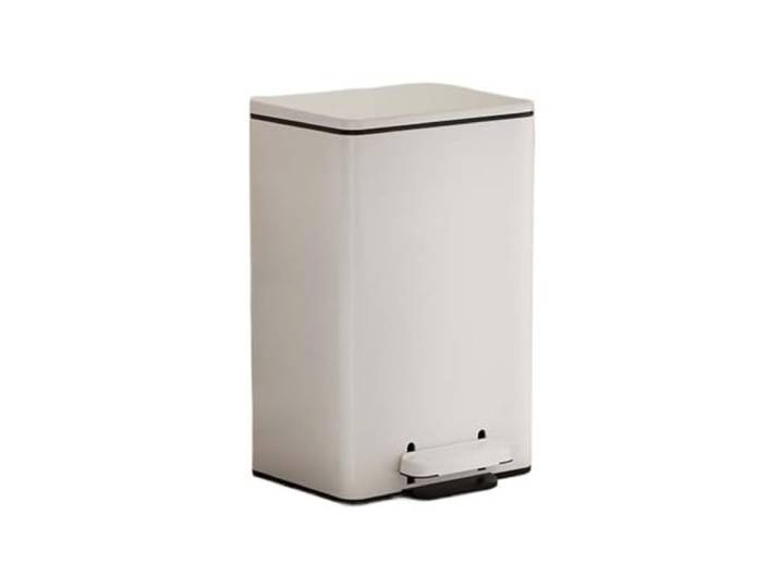 YUHANXINHESHE Mülleimer mit Deckel, aus Edelstahl Fußpedal, Soft-Close-Tretmülleimer Inneneimer for das Home Office Commercial(White,9L)