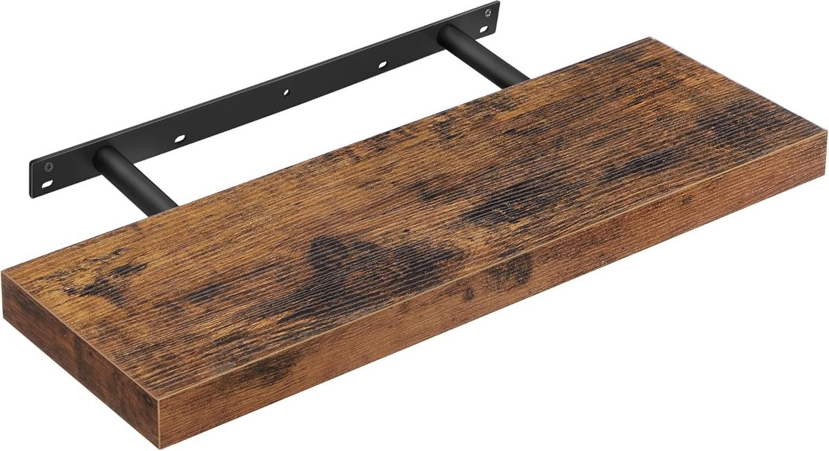 Zwevend Wandrek Rustiek Bruin - Opbergplank van MDF - Lengte: 60 cm