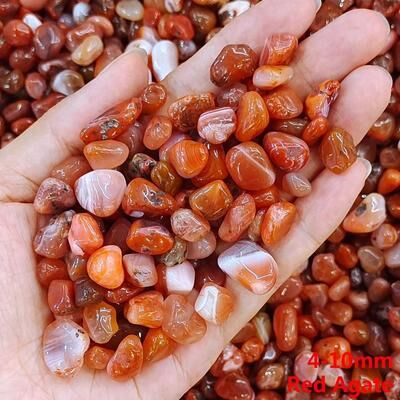 Inspired Living Natural Crystal Chips For Aquarium Gravel, Reiki Decor And DIY Crafting red Agate 20g