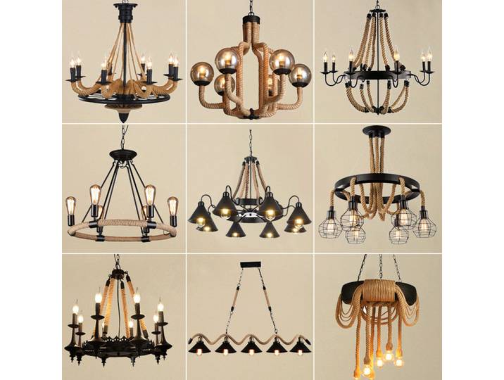 Lampe suspendue LED en corde de conception créative italienne pour restaurant, salon, café, chambre à coucher, lustre, luminaire décoratif pour hôtel.