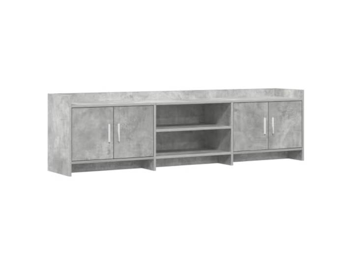 LKJephalotrop TV-Lowboard 168x33x47 cm Betongrau Holzwerkstoff Moderne Medienkonsole mit 4 Türen und 2 Fächern für Wohnzimmer und Schlafzimmer. Metallgriffe bieten leichten Zugriff.