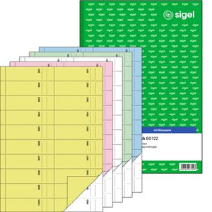 Sigel Bonbuch BO122, farbig sortiert, A4-Block mit je 1000 Bons, 5 Stück