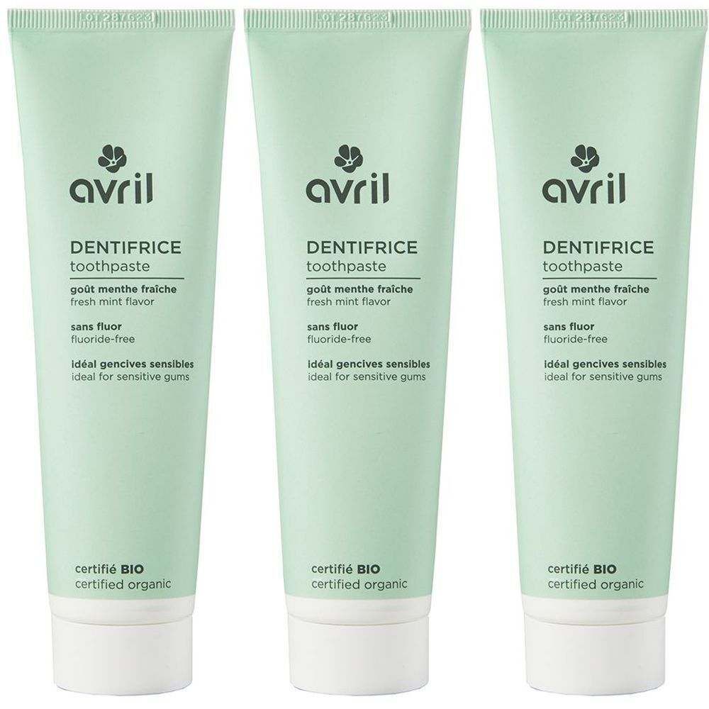Avril Dentifrice bio à la menthe sans fluor x3 3x100 ml Zahnpasta