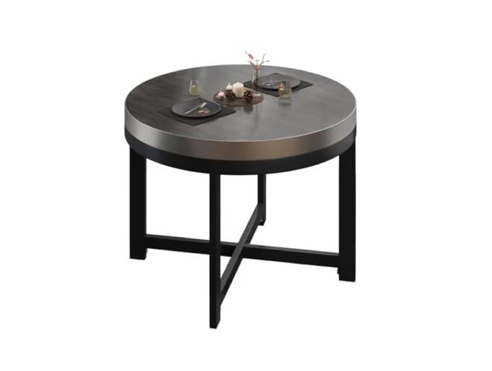 GGMMÖBEL BO Couchtisch Rund Ø70 x H54 cm Wohnzimmertisch Sofatisch Wenge/Schwarz TP: Ø70 x 5 cm Fuß: Ø70 x 50 cm