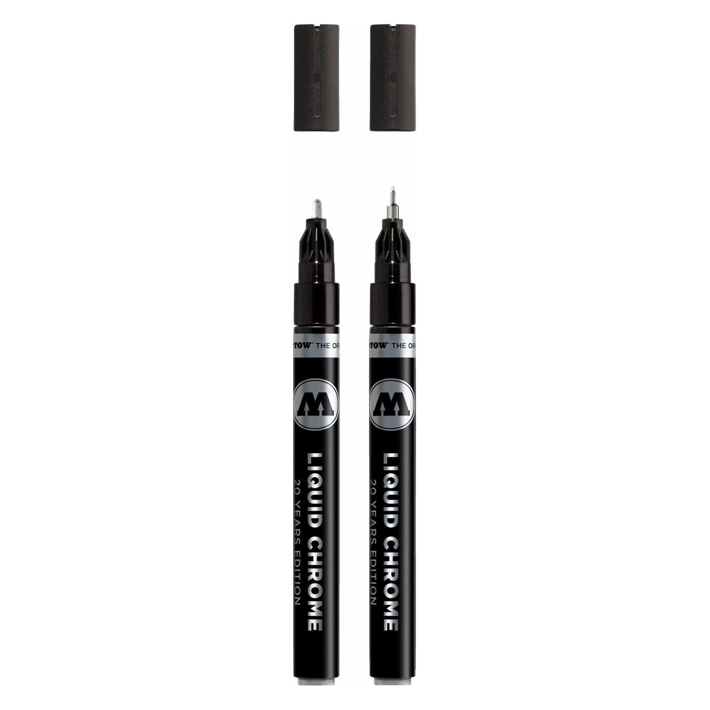 Molotow 2 LIQUID CHROME Acrylstifte chrom 1,0, 2,0 mm (2x) (52-MO703112)