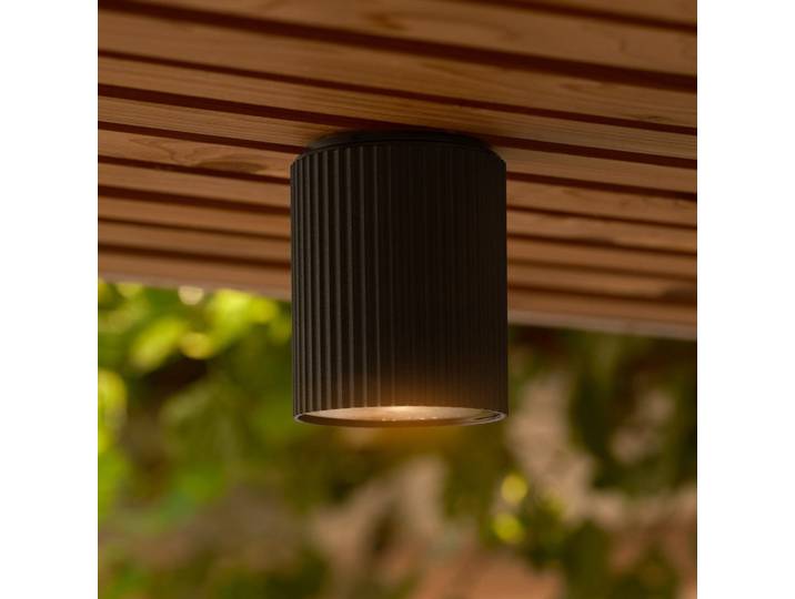 Plafonnier d'extérieur Kyklop Ripple, noir - Nordlux - Terrasse - Moderne - Aluminium - À ampoule unique