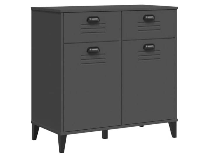 HKTMGDNG Sideboard VIKEN Kommode Anthrazit 80x40x80 cm Flurschrank Kompakter Mehrzweckschrank für Wohnzimmer und Flur mit 2 Türen, 2 Schubfächern und robuster Ablagefläche.