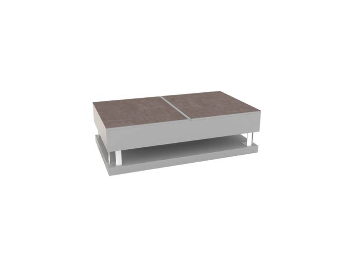 Funktioneller, höhenverstellbarer Design Couchtisch „Stuttgart“ Keramik Zementgrau Akante Design