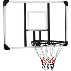vidaXL Basketballkorb 93668, transparent, indoor & outdoor, Ø 45 cm, mit Rückwand & Montagematerial zur Wandmontage