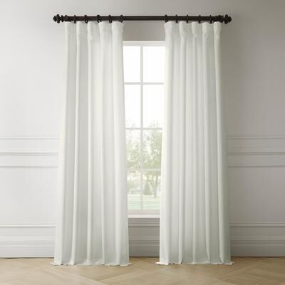 Exclusive Fabrics Italian Faux Linen Room Darkening Curtains for Bedroom & Living Room Curtains - Single Panel Window Curtains