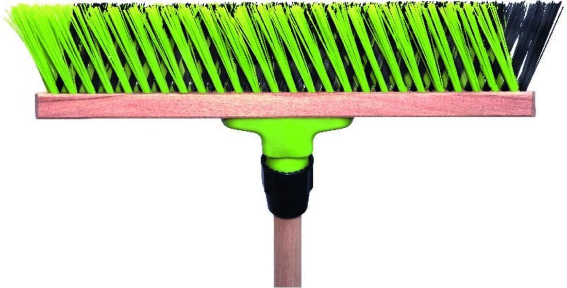 floraworld Garten- u.Straßenbesen PVC-X-Borsten Elaston 40cm mit Stiel (012949)