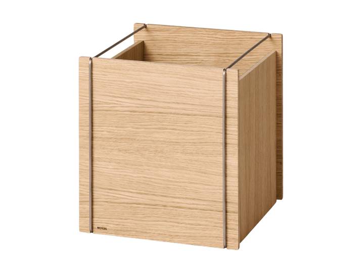 MOEBE Moebe Aufbewahrungsbox Geölte Eiche-Edelstahl, square, 33x30x31 cm