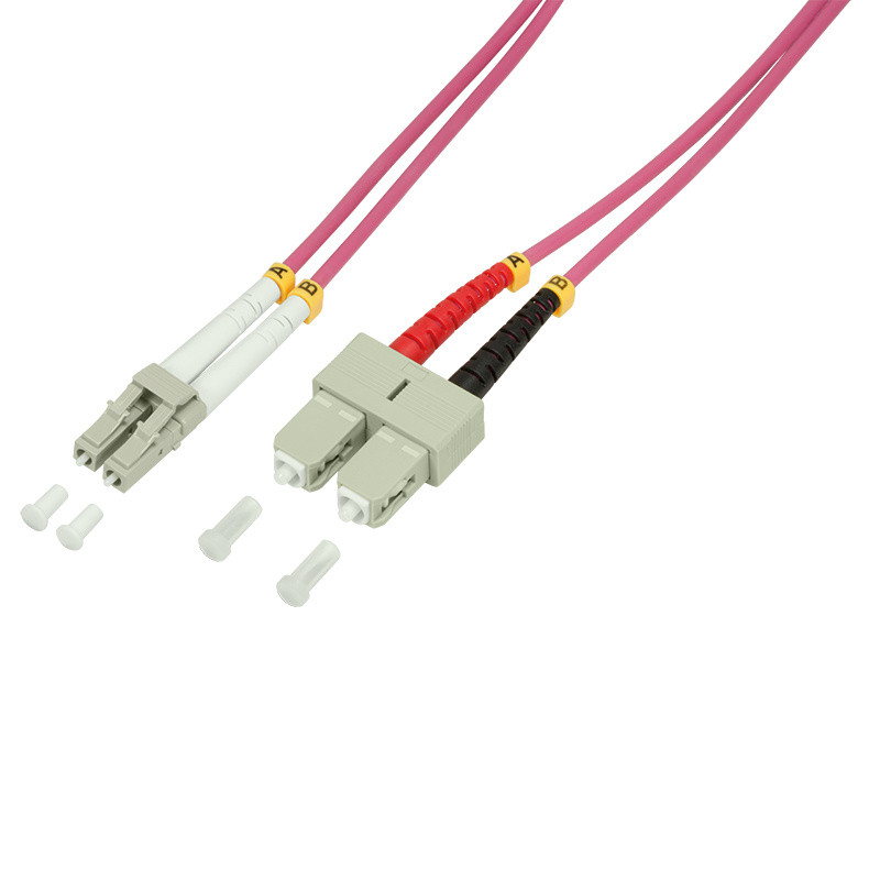 LogiLink vezeloptische patchkabel LC-Duplex naar SC-Duplex OM4, 3,0 meter