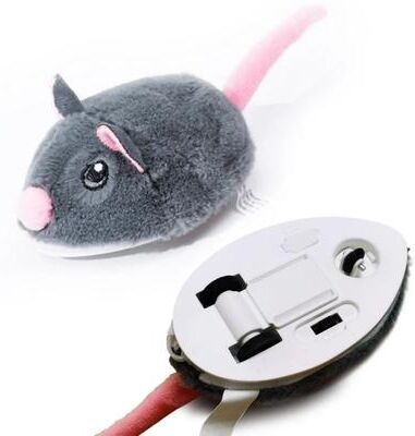 Inspired Living Smart Chase Mouse Interactive Cat Toy Automatic Moving Plush Mouse For Indoor Cats grey Mouse
