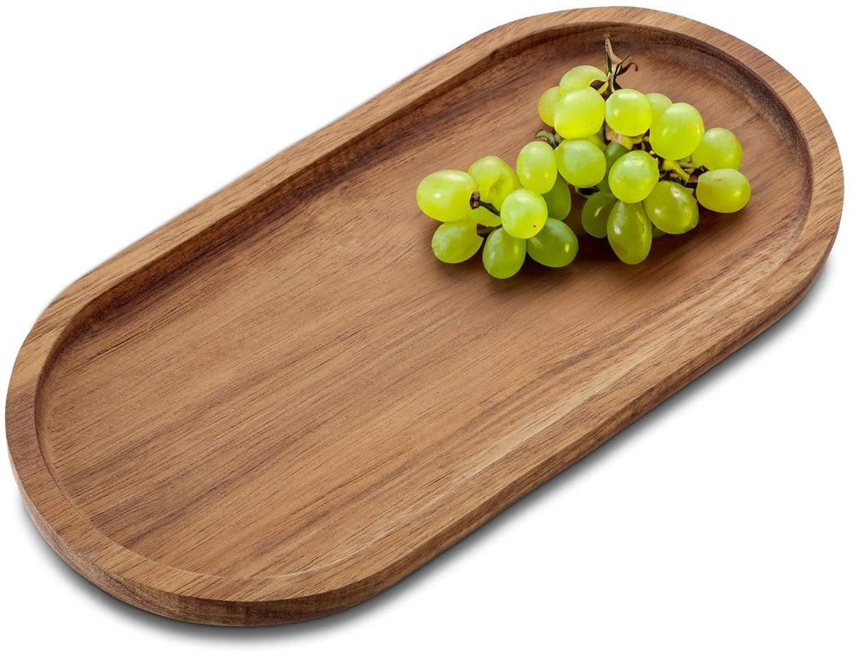 Livia home Dienblad van Acaciahout - Bruine Decoratieve Serveerschaal en Houten Plank voor Snacks en Kaas