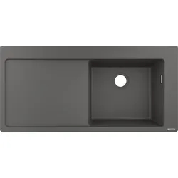 Hansgrohe Einbauspüle S51, Serie S514-F450, Steingrau, 1030 x 490 mm, 1 Hauptbecken mit Abtropffläche, Beckentiefe 190 mm