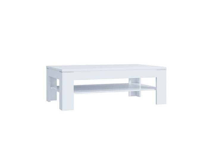 PREISBRECHER Couchtisch COFFEE TABLES, mit Ablageboden, in Weiss Glanz - 120x43x75cm (BxHxT)