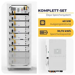Deye Hybrid-Wechselrichter SUN-40K-SG01HP3-EU-BM4 mit 6 x Deye BOS-G Pro mit 3U-LRack | 40 kW & 30,72 kWh