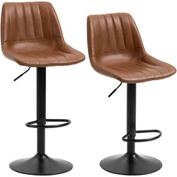 2ER Set Barhocker 91-111 cm Höhenverstellbarer Küchenhocker Barstuhl mit Fußring