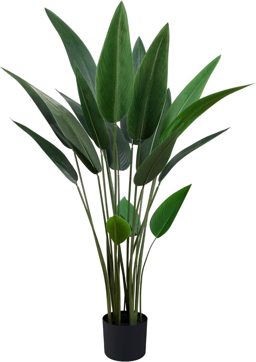 Realistische Kunstboom Paradijsvogel Groen - Kunstplant met Pot - 120 cm