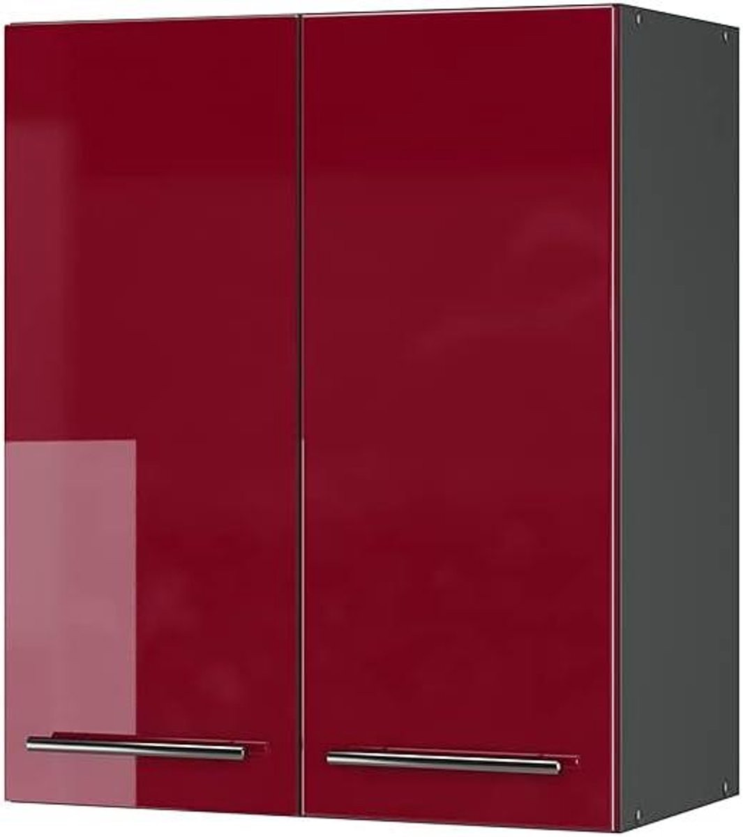 Moderne Hangkast voor Keuken Bordeaux Hoogglans/Antraciet Breedte: 60 cm