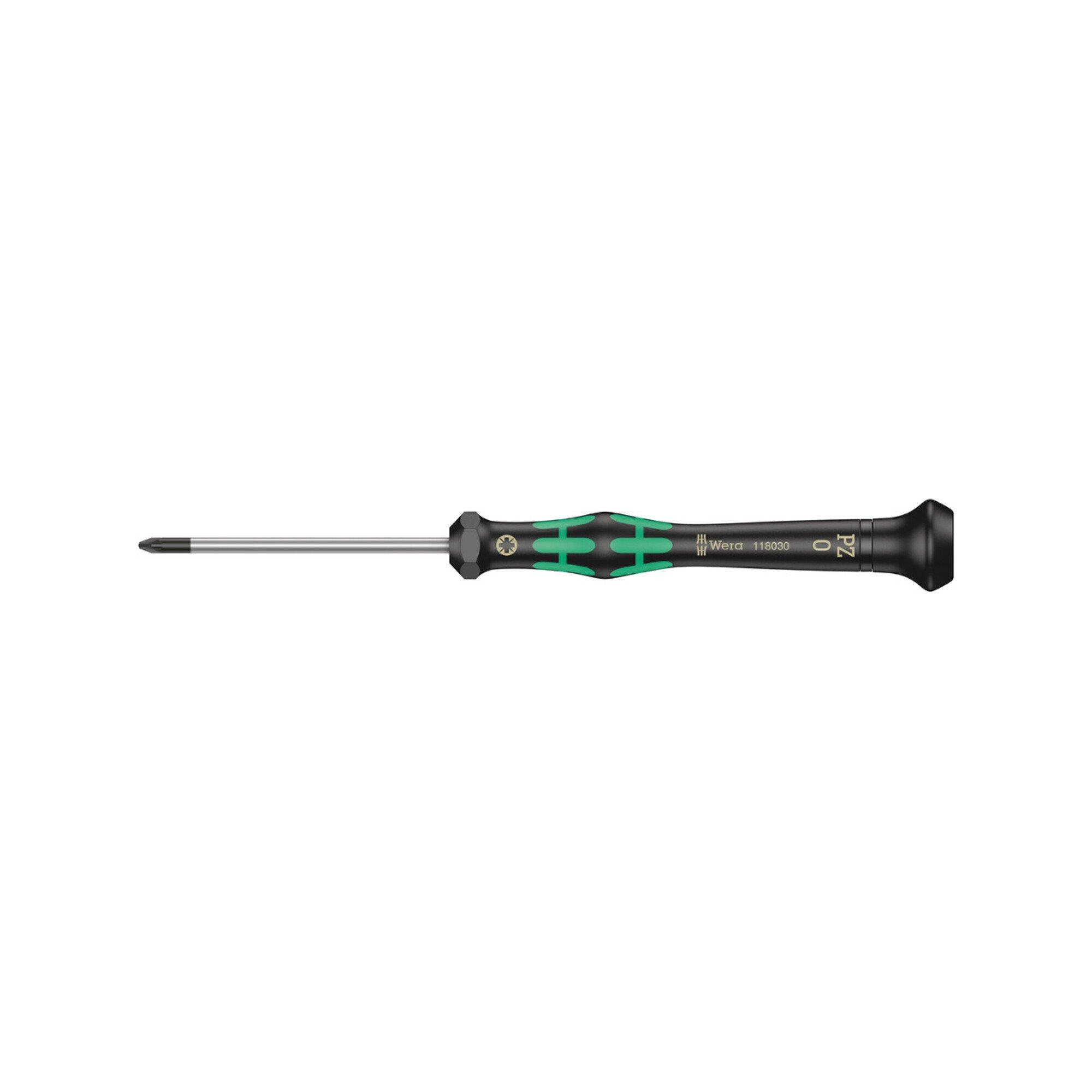 Wera 2055 PZ Elektroniker-Kreuzschlitzschraubendreher, PZ 0 x 60 mm (05118030001)