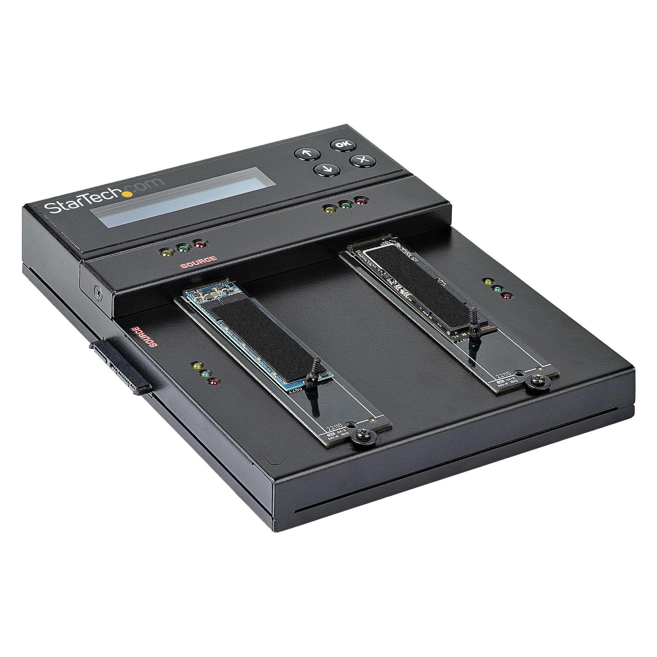 StarTech com Selbständiger M.2 SATA & M.2 NVMe Duplikator und Löscher - SATA/SSD Festplatten klo (SM2DUPE11)