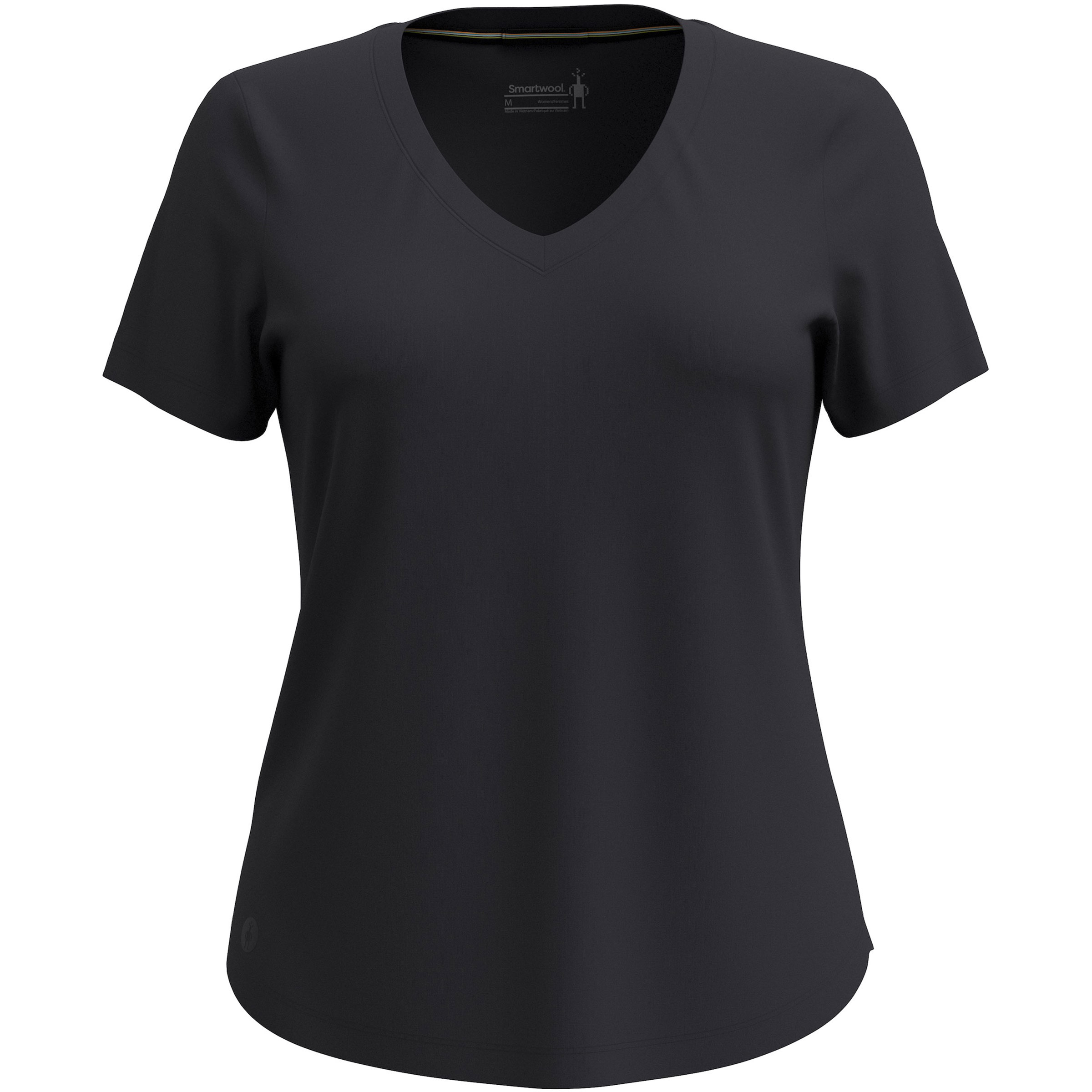 Smartwool Active Ultralite V-Neck Damen T-Shirts schwarz Größe S Trekking Merinowolle | Lyocell (Tencel)