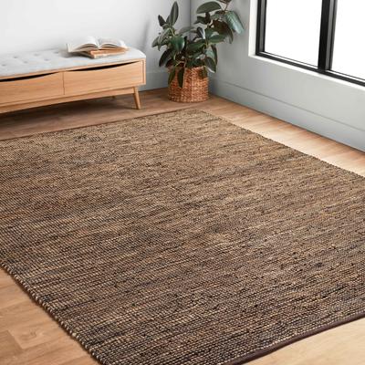 Alexander Home Farmhouse Jute and Leather Handwoven Area Rug