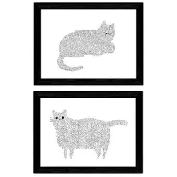 POSTER Set Mit 2 Katzen – Kinder A4 Rahmenlos