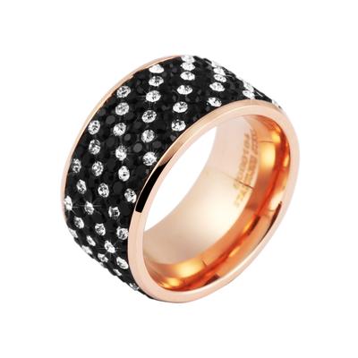 Fingerring AKZENT "Constellation, hautverträglich" Gr. 58, weiß, Fingerringe, Damen, 58, Edelstahl, Fingerring