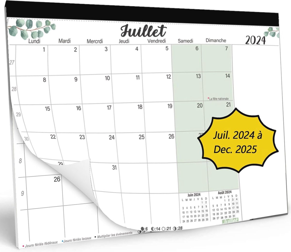 Wandkalender 2024-2025 Familiekalender en Maandplanner voor Thuis en Kantoor, 43 x 30 cm, 18 Maanden