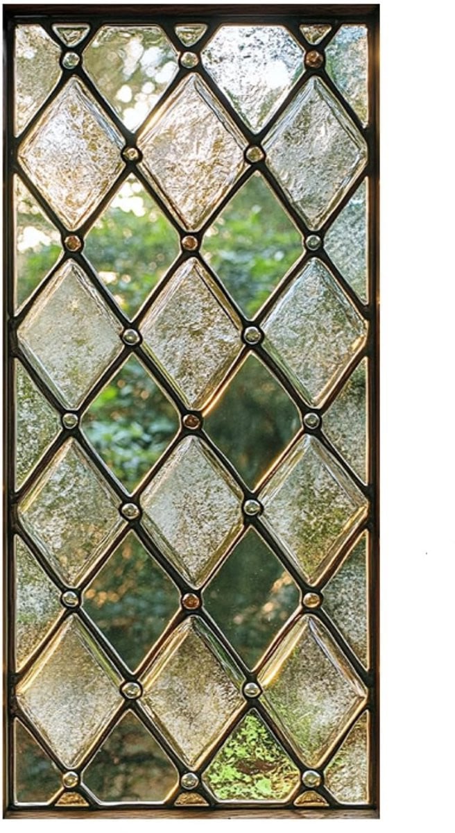 Merkloze Decoratieve Raamfolie met Glas-in-Lood Motief, Privacy Folie en Anti-Inkijk, 45 x 100 cm