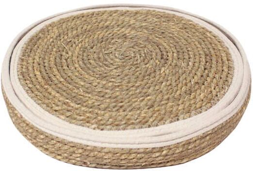Leaf & Loom Set of 6 Cream Border Seagrass Placemats in Basket