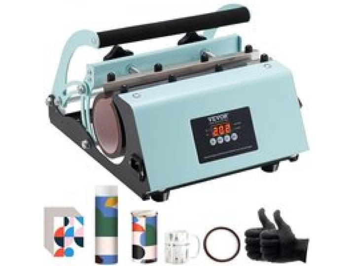 VEVOR Presse à Chaud pour Tasses 32,5-89 cL, Presse pour l'Impression de Tasse 75-87 mm de Diamètre, Machine de Sublimation avec Papier de Sublimation, pour Transférer Images sur Mug Gobelet, Vert