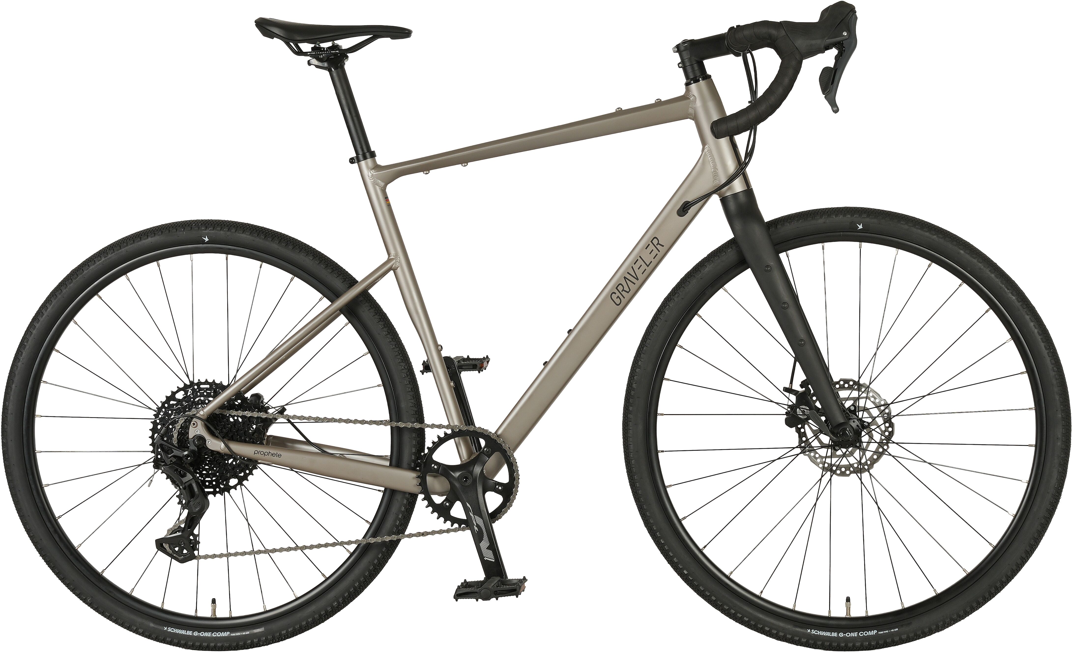 Gravelbike PROPHETE "Prophete Graveler" Gr. 55, grau, Fahrräder, Kinder, 55cm, 28 Zoll (71,12cm) hinten: 28 Zoll (71,12cm), Gravelbike
