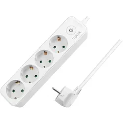 LogiLink LPS245 Verlängerungskabel 1,5 m 4 AC-Ausgänge Drinnen Weiß