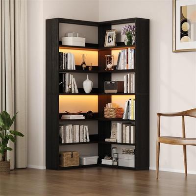 No "High Corner Book Shelf for Living Room - 35.2""D x 35.2""W x 70.9""H"