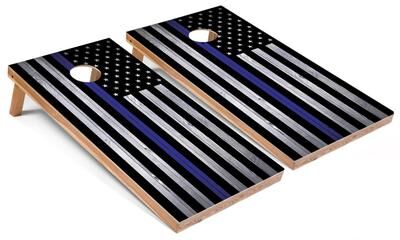 Skip's Garage USA Thin Blue Line Outdoor Cornhole Set
