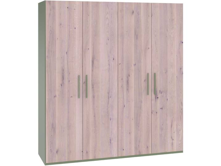 Modular Kleiderschrank Holz Werk blassgrün Wildeiche B 203 cm