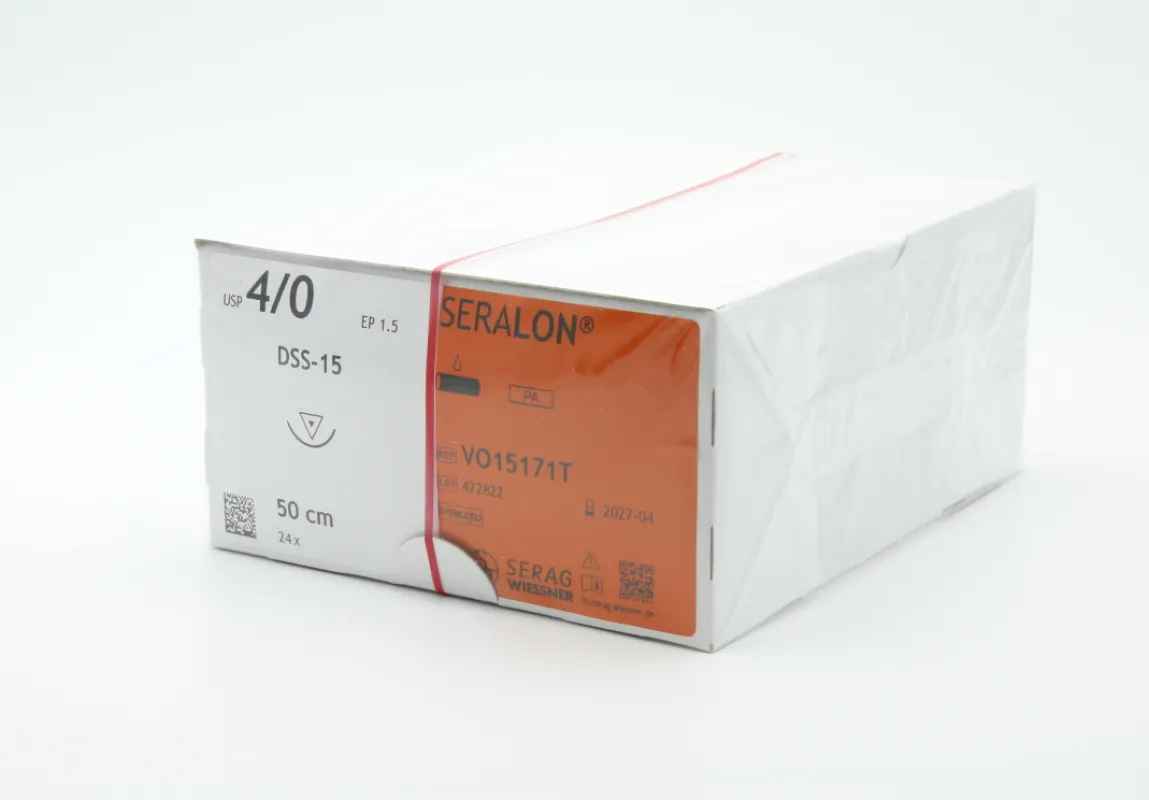 SERAG-WIESSNER GmbH & Co. KG Nahtmaterial SERALON blau 6-0 mit Nadel DS-15, 50 cmFaden (24 Stück) VO071713