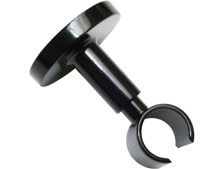 Deckenträger für Gardinenstangen GARDINIA Gr. 1, schwarz, L:6cm, Gardinenstangenhalterungen, Deckenträger für Gardinenstangen, Serie Einzelprogramm Chicago Ø 20 mm