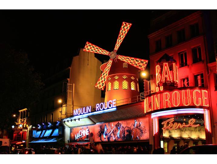 Fototapete PAPERMOON MOULIN ROUGE-KABARETT PARIS NACHTCLUB VARIETE' MUSICAL , bunt, B:3,5m L:2,6m, Vlies, Tapeten, Fototapete