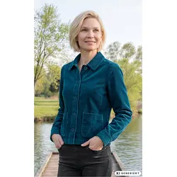 Baumwoll-Jacke in petrol in Größe 54 von DW-Shop, Petrol, 54