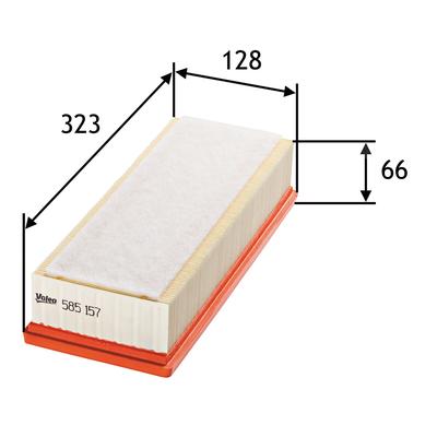 VALEO Luftfilter 585157 Filtereinsatz 67mm für Audi
