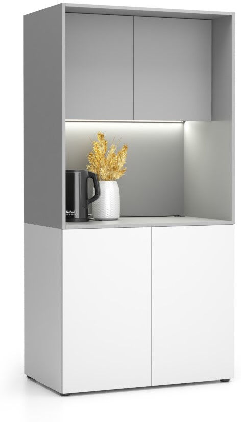 PLAN Büroküche NIKA ohne Ausstattung 1000 x 600 x 2000 mm, grau