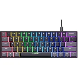 Trust GXT867 Acira (DE, Kabelgebunden), Tastatur, Mehrfarbig