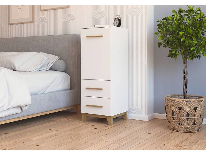 Commode Carlsson - Largeur 40 cm 40 x 108 x 42cm Blanc