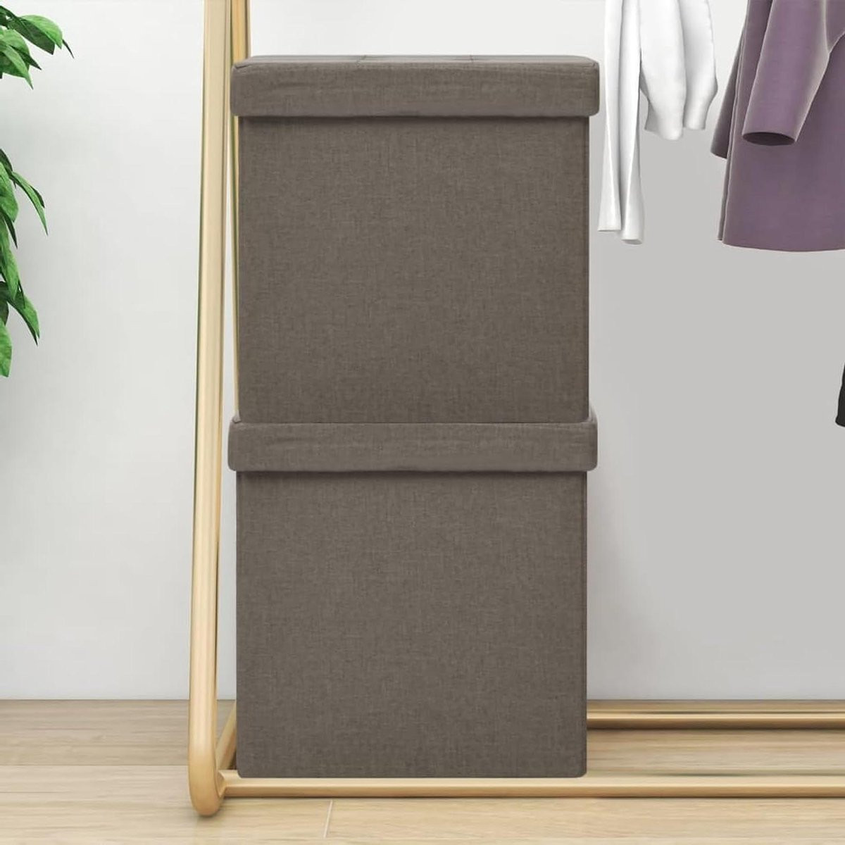Hockers opvouwbare krukken met opbergruimte in de kleur linen