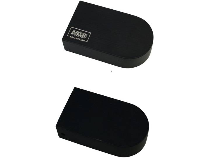 Gardinenstangen-Endstück Round , schwarz (schwarz, matt), 2 Stk., SCHÖNER WOHNEN-KOLLEKTION, Gardinenstangenendstücke, Gardinenstangen-Endstück, Serie Einzelprogramm Matteo rechteckig